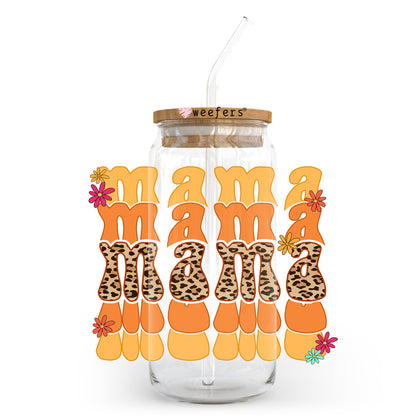 Mama Mama Mama Orange 20oz Libbey Glass Can UV DTF or Sublimation Wrap - Decal - Weefers