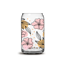 Load image into Gallery viewer, Boho Floral Abstract 16oz Libbey Glass Can UV-DTF or Sublimation Wrap - Decal
