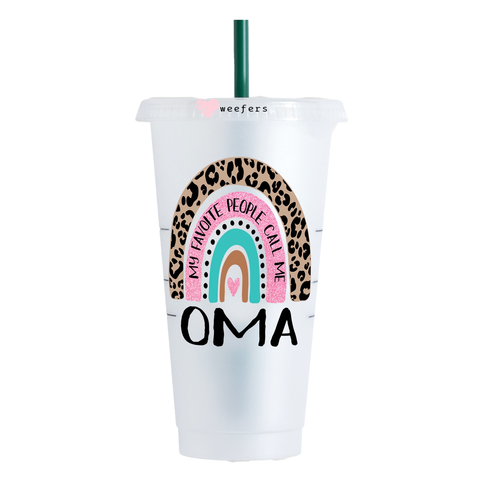 Mother's Day Boho Rainbow Oma 24oz UV DTF Cold Cup Wrap - Ready to apply Decal - Weefers