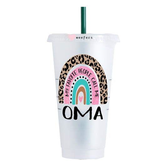 Mother's Day Boho Rainbow Oma 24oz UV DTF Cold Cup Wrap - Ready to apply Decal - Weefers