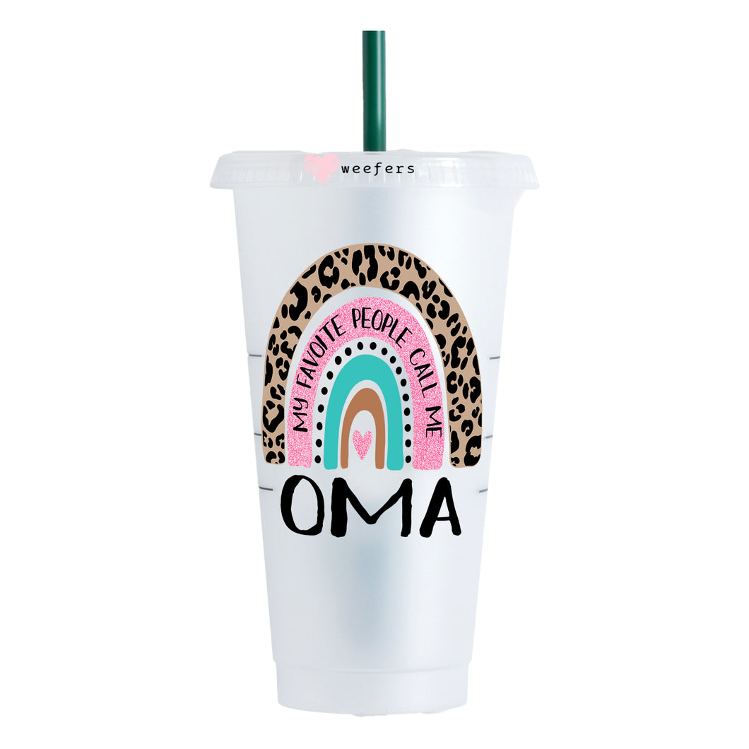 Mother's Day Boho Rainbow Oma 24oz UV-DTF Cold Cup Wrap - Ready to apply Decal