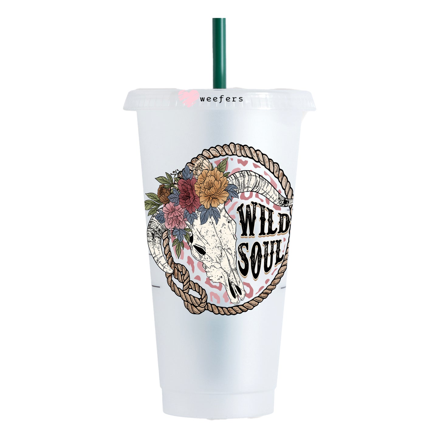 Wild Soul Skull 24oz UV DTF Cold Cup Wrap - Ready to apply Decal - Weefers