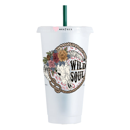 Wild Soul Skull 24oz UV DTF Cold Cup Wrap - Ready to apply Decal - Weefers