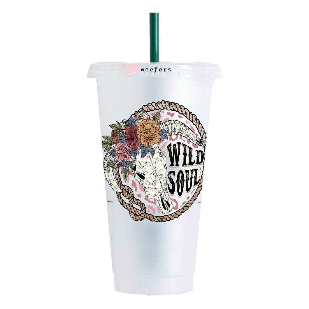 Wild Soul Skull 24oz UV-DTF Cold Cup Wrap - Ready to apply Decal