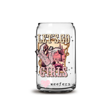 Let's Go Girls Western 16oz Libbey Glass Can UV DTF or Sublimation Wrap - Decal - Weefers