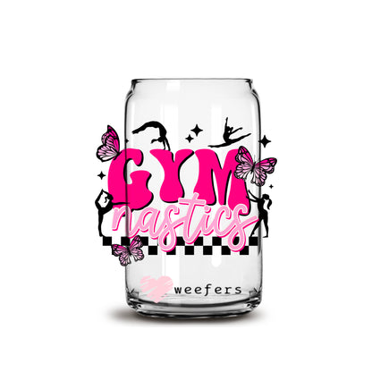 Retro Gymnastics 16oz Libbey Glass Can UV DTF or Sublimation Wrap - Decal - Weefers