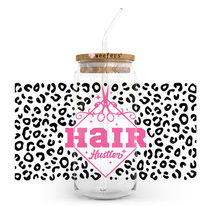 Hair Hustler Cheetah 20oz Libbey Glass Can UV DTF or Sublimation Wrap - Decal - Weefers