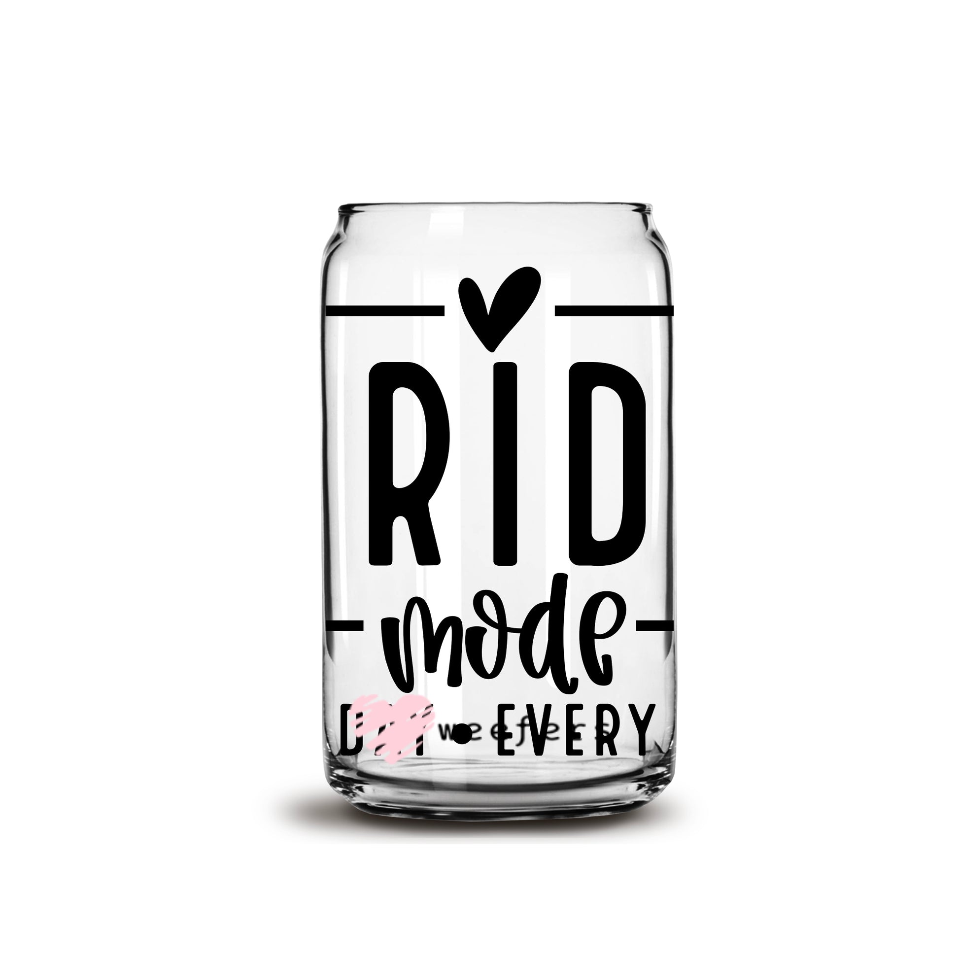 Bride Mode Black 16oz Libbey Glass Can UV DTF or Sublimation Wrap - Decal - Weefers