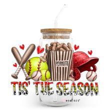 Load image into Gallery viewer, Tis the Season Softball 20oz Libbey Glass Can UV-DTF or Sublimation Wrap - Decal
