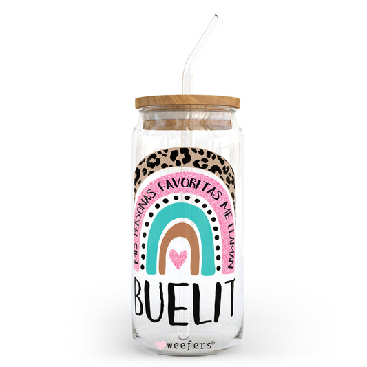 Spanish Mother's Day Abuelita Boho Rainbow 20oz Libbey Glass Can, 34oz Hip Sip, 40oz Tumbler UV DTF or Sublimation Decal Transfer - Weefers