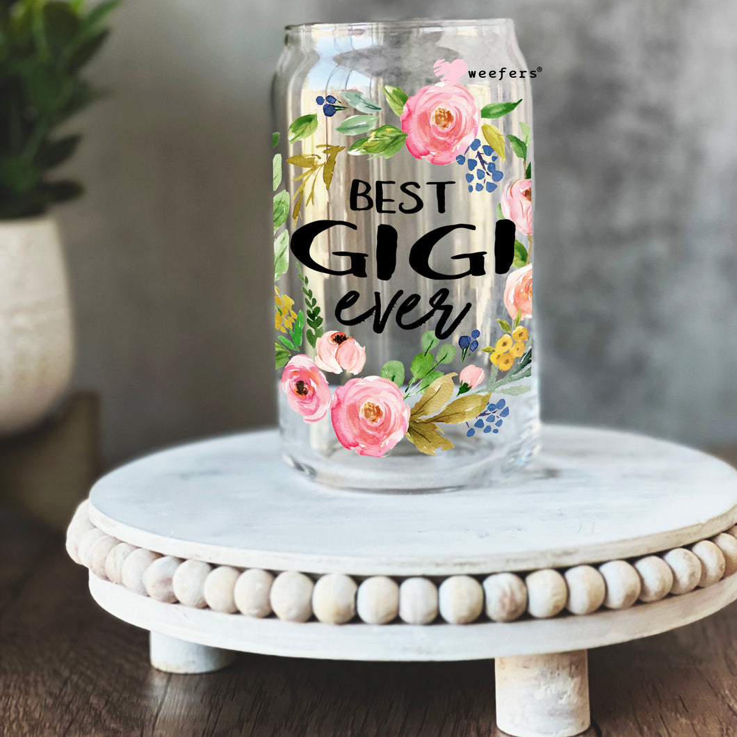 Best Gigi Ever 16oz Libbey Glass Can UV-DTF or Sublimation Wrap - Decal