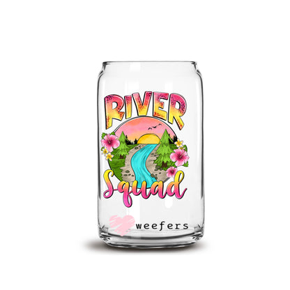 River Squad 16oz Libbey Glass Can UV DTF or Sublimation Cup Wrap - Decal Transfer - Weefers