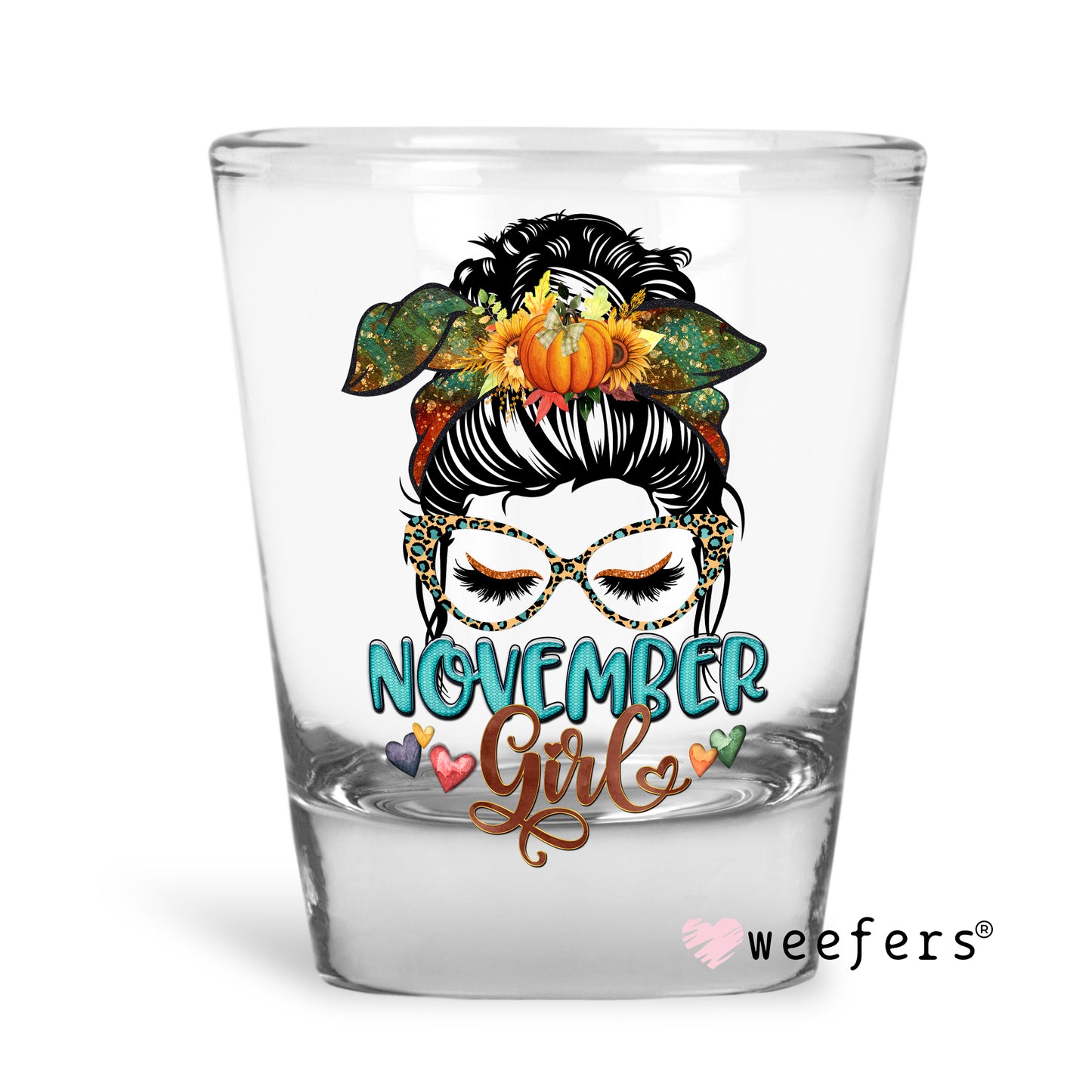 November Girl Shot Glass Short UV DTF or Sublimation Wrap - Decal - Weefers