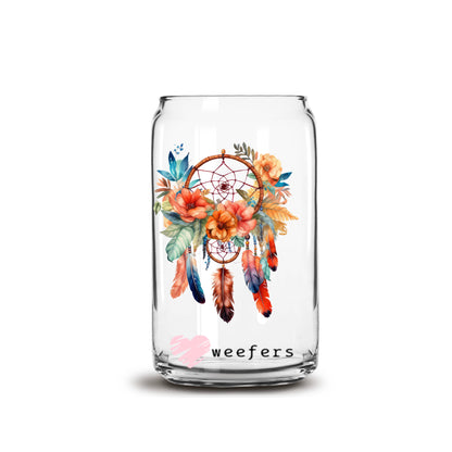 Dreamcatcher Warm 16oz Libbey Glass Can UV DTF or Sublimation Cup Wrap - Decal Transfer - Weefers