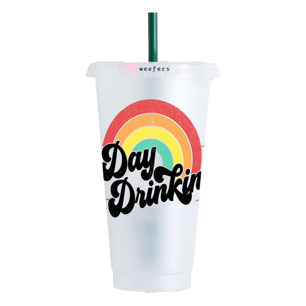 Day Drinkin' 24oz UV-DTF Cold Cup Wrap - Ready to apply Decal