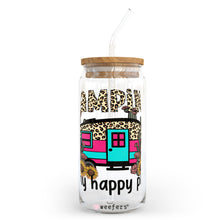 Load image into Gallery viewer, Camping is My Happy Place 20oz Libbey Glass Can UV-DTF or Sublimation Wrap - Decal
