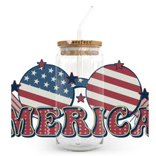 Load image into Gallery viewer, 4th of July America Sunglasses 20oz Libbey Glass Can UV-DTF or Sublimation Wrap - Decal
