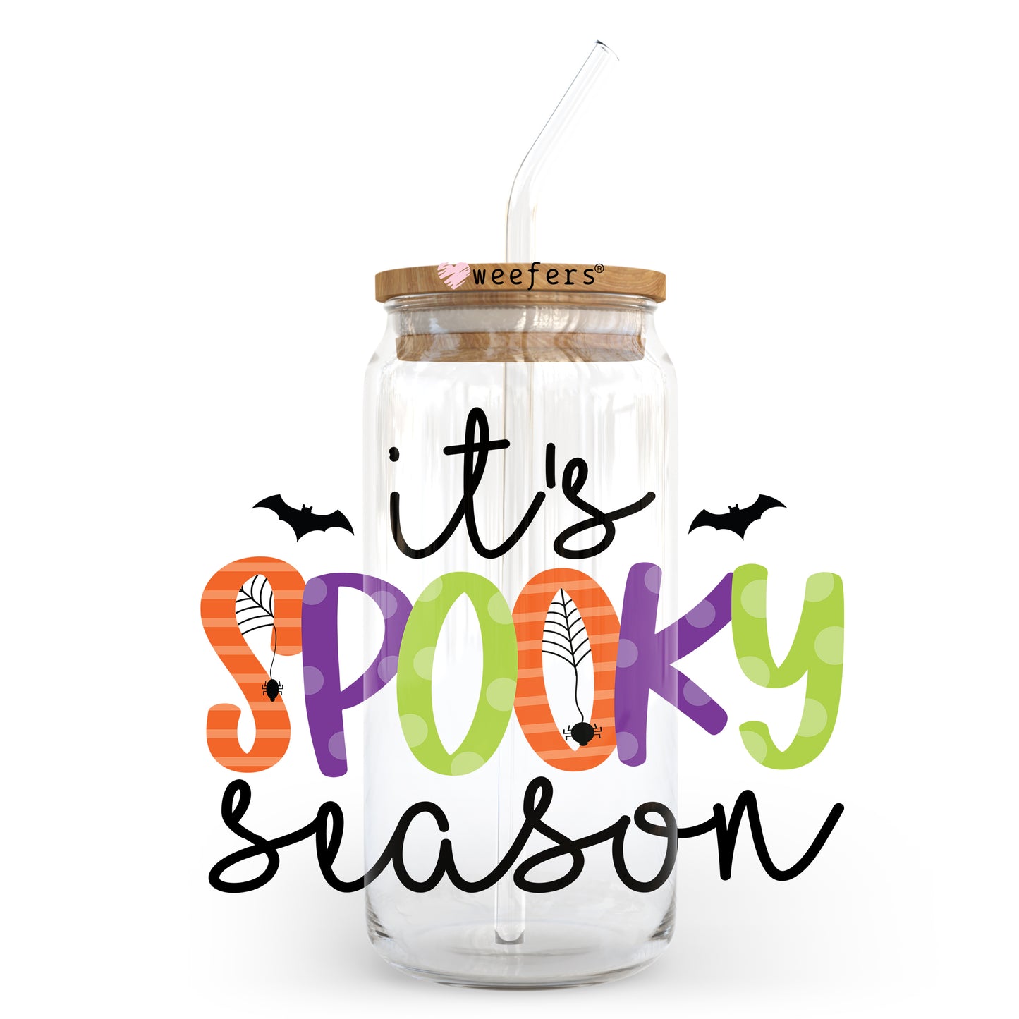 It's spooky Season Halloween 20oz Libbey Glass Can, 34oz Hip Sip, 40oz Tumbler UV DTF or Sublimation Decal Transfer - Weefers