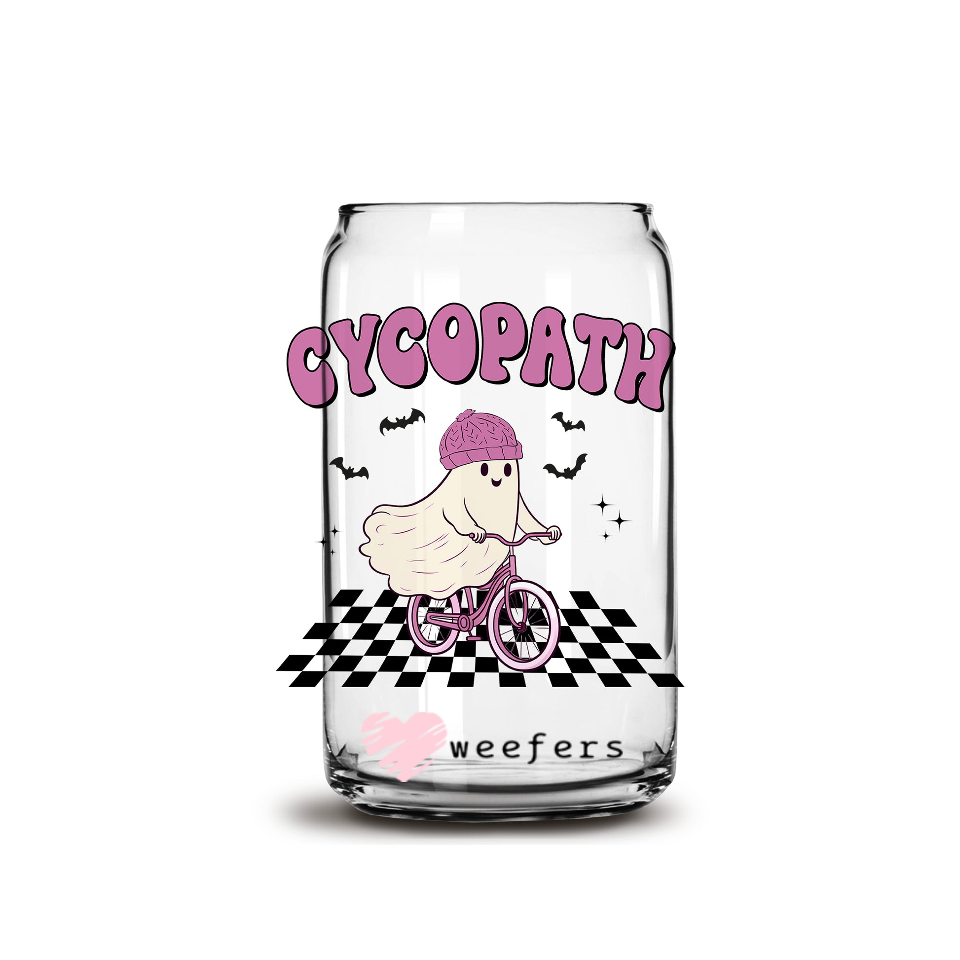 Cycopath Halloween 16oz Libbey Glass Can UV DTF or Sublimation Wrap - Decal - Weefers