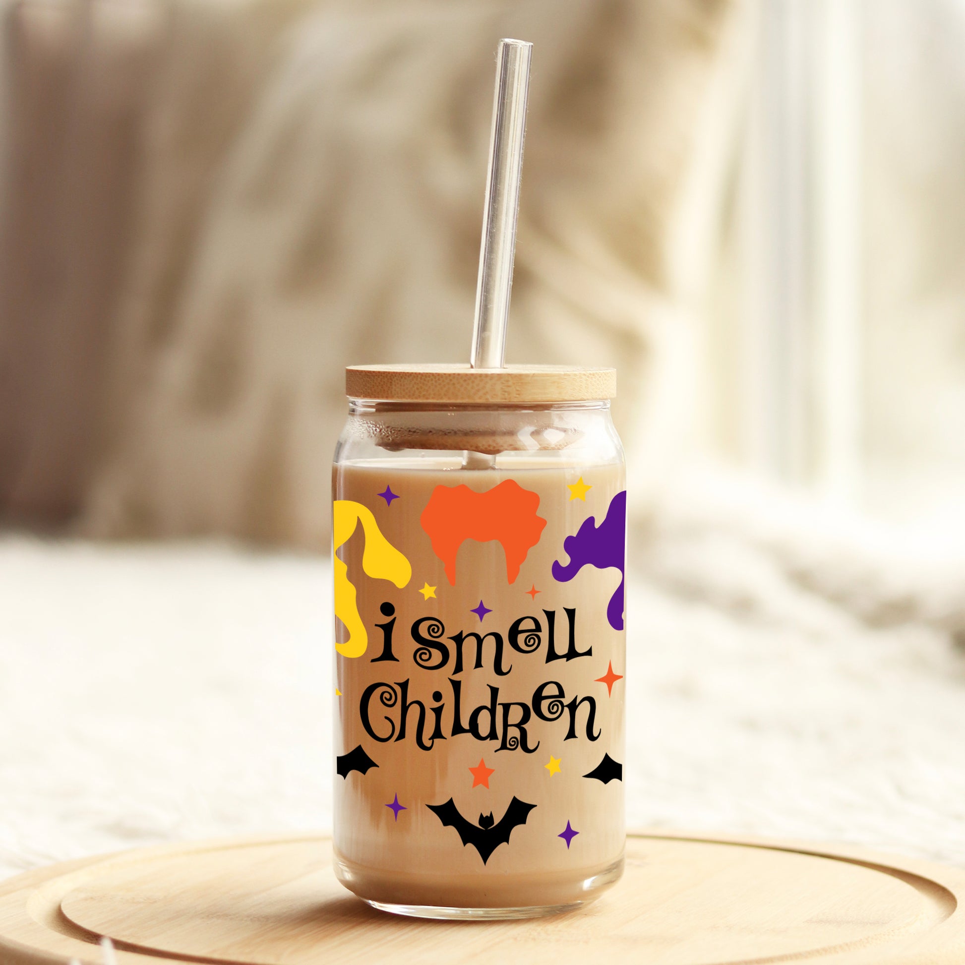 I Smell Children 2 Halloween 16oz Libbey Glass Can UV DTF or Sublimation Wrap - Decal - Weefers