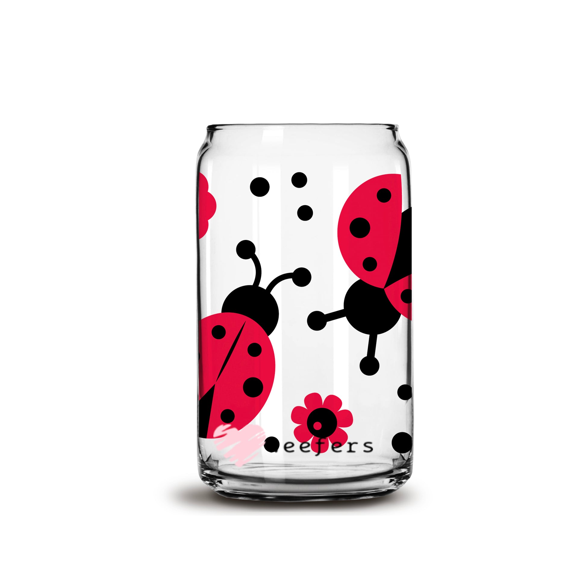 Oh Lady Bugs 16oz Libbey Glass Can UV DTF or Sublimation Wrap - Decal - Weefers