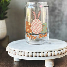 Load image into Gallery viewer, a glass jar with a rabbit design on it
