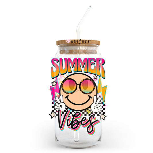 Summer Vibes Halloween 20oz Libbey Glass Can, 34oz Hip Sip, 40oz Tumbler UV DTF or Sublimation Decal Transfer Weefers