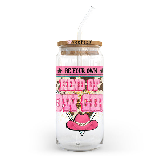 Be Your Own Cowgirl Pink 20oz Libbey Glass Can UV DTF or Sublimation Wrap - Decal Transfer - Weefers