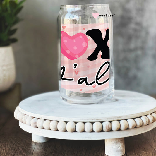 XOXO Y'all Valentine's Day 16oz Libbey Glass Can UV DTF or Sublimation Cup Wrap - Decal Transfer - Weefers