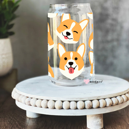 Corgi Cutie Libbey Glass Can Wrap UV DTF Sublimation Transfers - Weefers