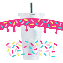 Load image into Gallery viewer, Confetti Pink Drip 24oz UV-DTF Cold Cup Wrap - Ready to apply Wrap - HOLE
