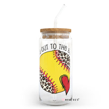 Load image into Gallery viewer, Take Me Out to the Ballpark Softball 20oz Libbey Glass Can UV-DTF or Sublimation Wrap - Decal
