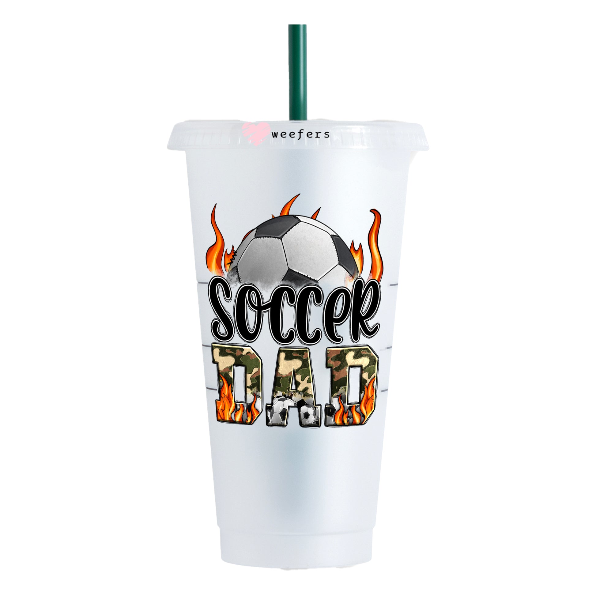 Soccer Dad 24oz UV DTF Cold Cup Wrap - Ready to apply Decal - Weefers