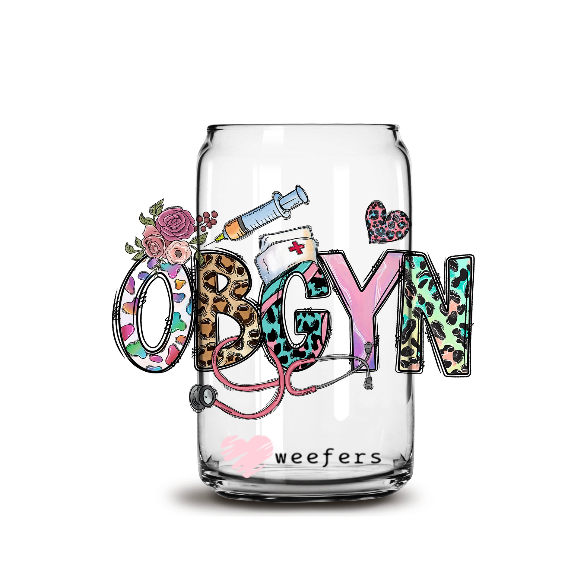 OBGYN 16oz Libbey Glass Can UVDTF or Sublimation Wrap - Decal – Weefers
