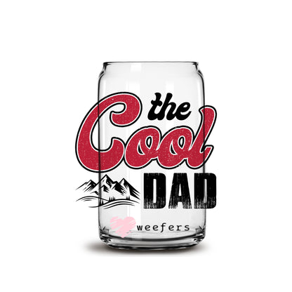 Father's Day The Cool Dad 16oz Libbey Glass Can UV DTF or Sublimation Wrap - Decal - Weefers