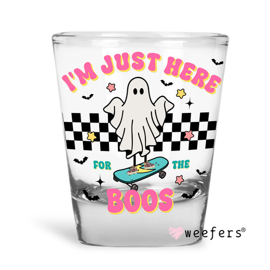 I'm just here for the boos Halloween Shot Glass Short UV DTF or Sublimation Wrap - Decal - Weefers