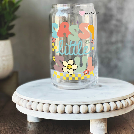 Sassy Little Soul Light 16oz Libbey Glass Can UV DTF or Sublimation Cup Wrap - Decal Transfer Weefers