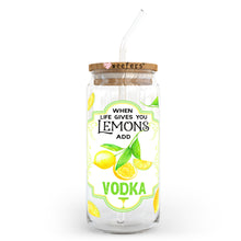 Load image into Gallery viewer, When Life Gives you Lemons add Vodka 20oz Libbey Glass Can UV-DTF or Sublimation Wrap - Decal
