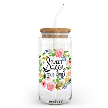 Sweet Sassy and Southern 20oz Libbey Glass Can, 34oz Hip Sip, 40oz Tumbler UV DTF or Sublimation Decal Transfer - Weefers