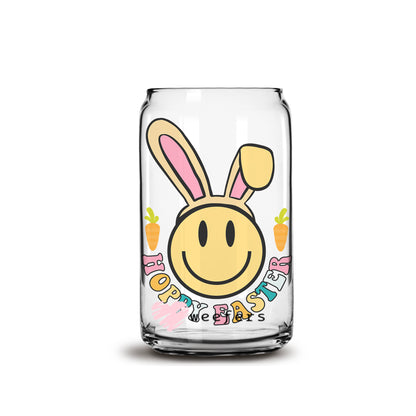 Hoppy Easter 16oz Libbey Glass Can UV DTF or Sublimation Wrap - Decal - Weefers