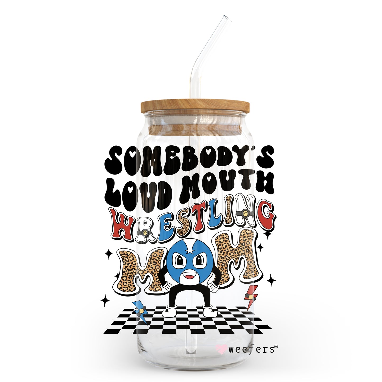 Somebody's Loud Mouth Wrestling Mom 20oz Libbey Glass Can, 34oz Hip Sip, 40oz Tumbler UV DTF or Sublimation Decal Transfer - Weefers