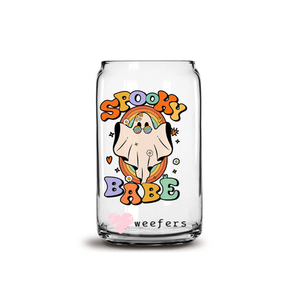 Spooky Babe Halloween 16oz Libbey Glass Can UV DTF or Sublimation Wrap - Decal - Weefers