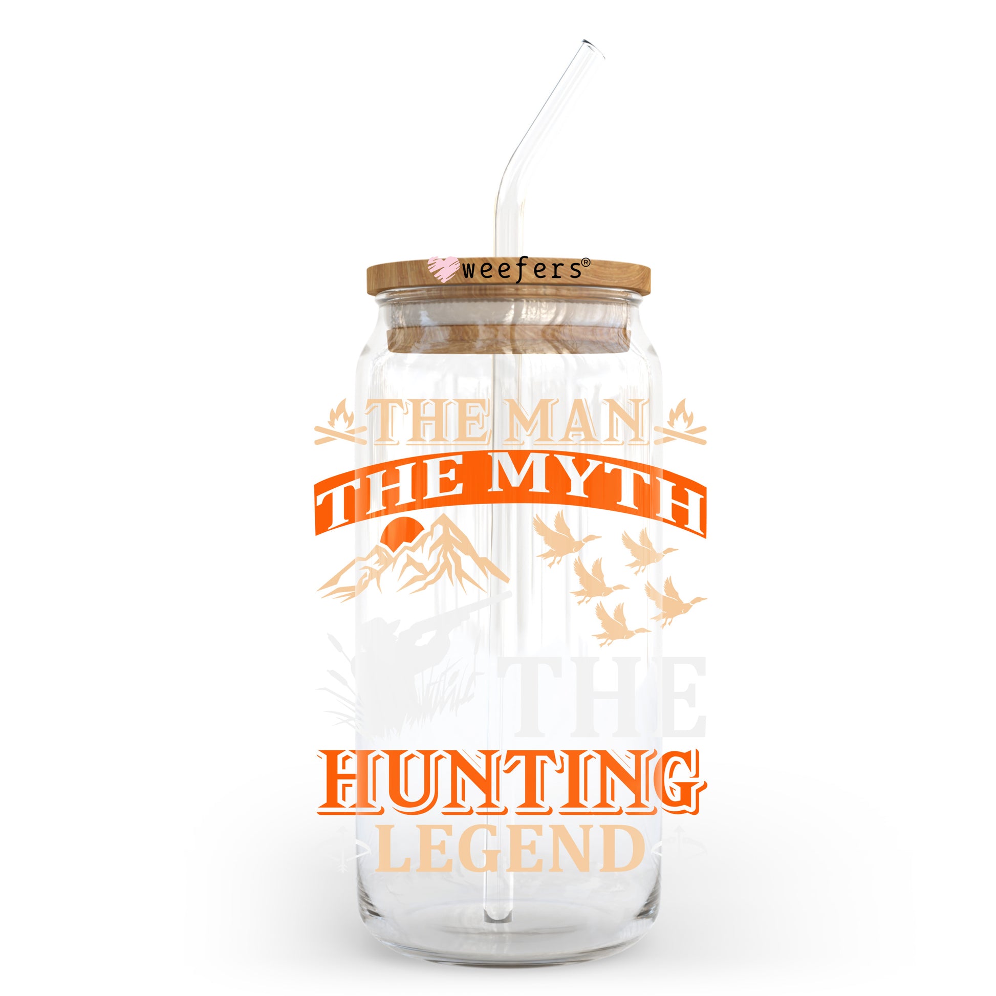 The Man The Myth The Hunter 20oz Libbey Glass Can UV DTF or Sublimation Wrap - Decal Transfer - Weefers