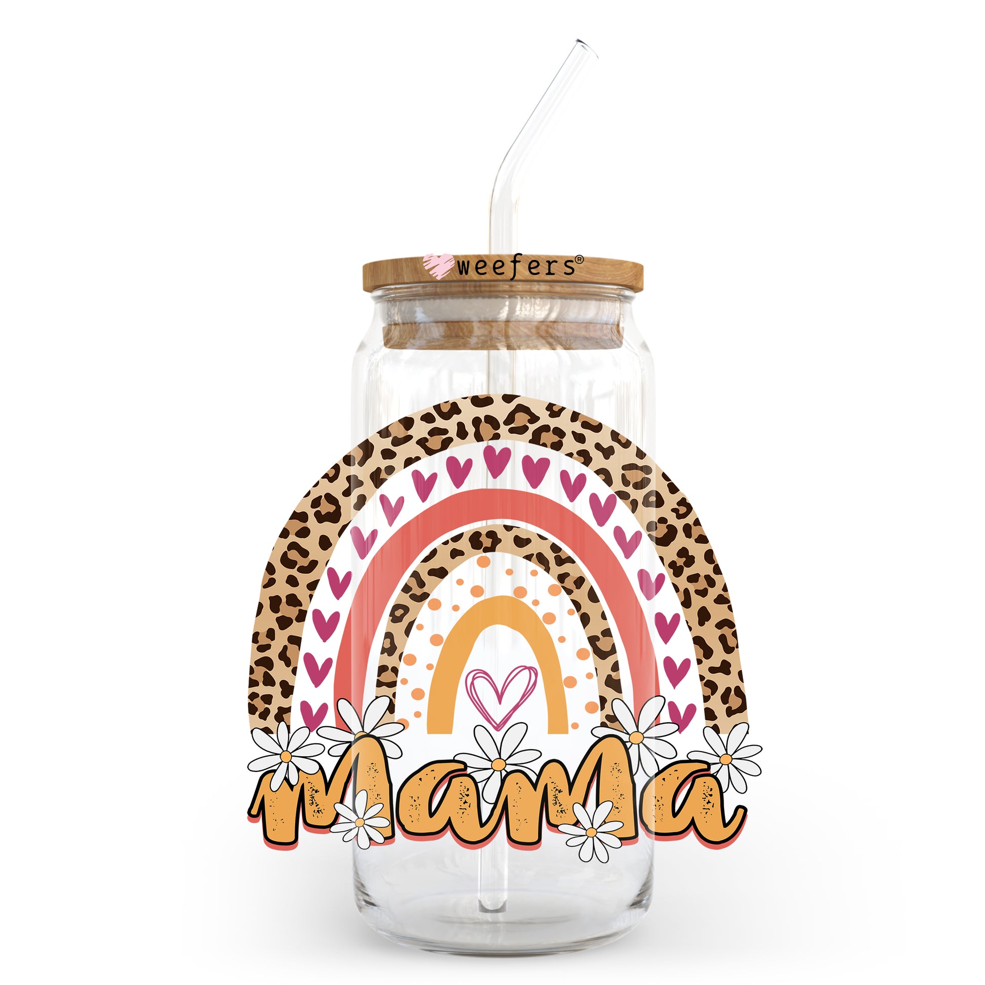 Mama Boho Rainbow 20oz Libbey Glass Can UV DTF or Sublimation Wrap - Decal - Weefers