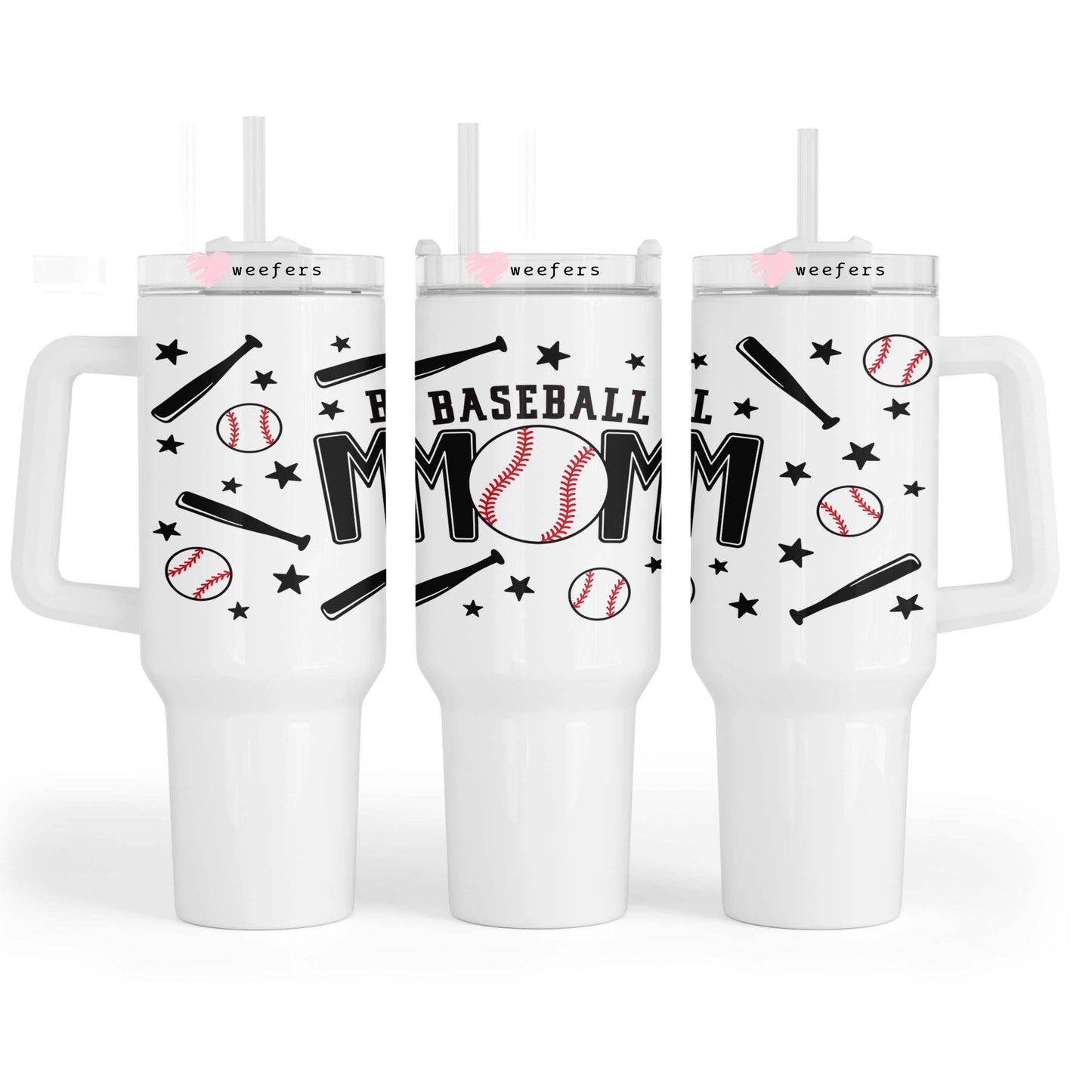 Baseball Mom 40oz Tumbler UV DTF or Sublimation Wrap - Decal Weefers