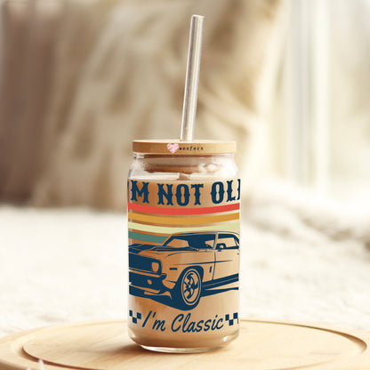 I'm Not Old I'm Classic 16oz Libbey Glass Can UV DTF or Sublimation Cup Wrap - Decal Transfer Weefers