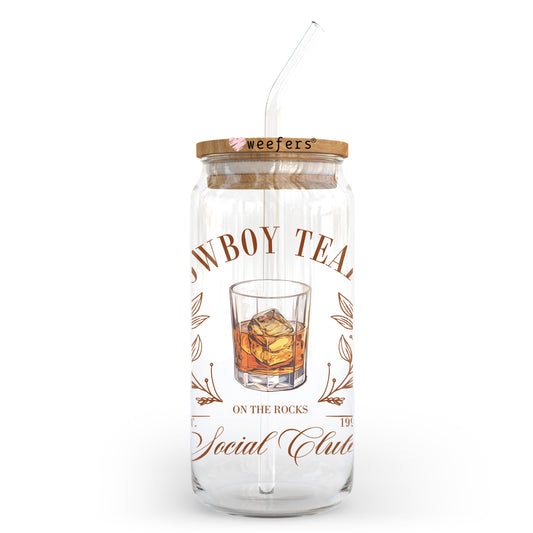 Cowboy Tears 20oz Libbey Glass Can UV DTF or Sublimation Wrap - Decal Transfer Weefers
