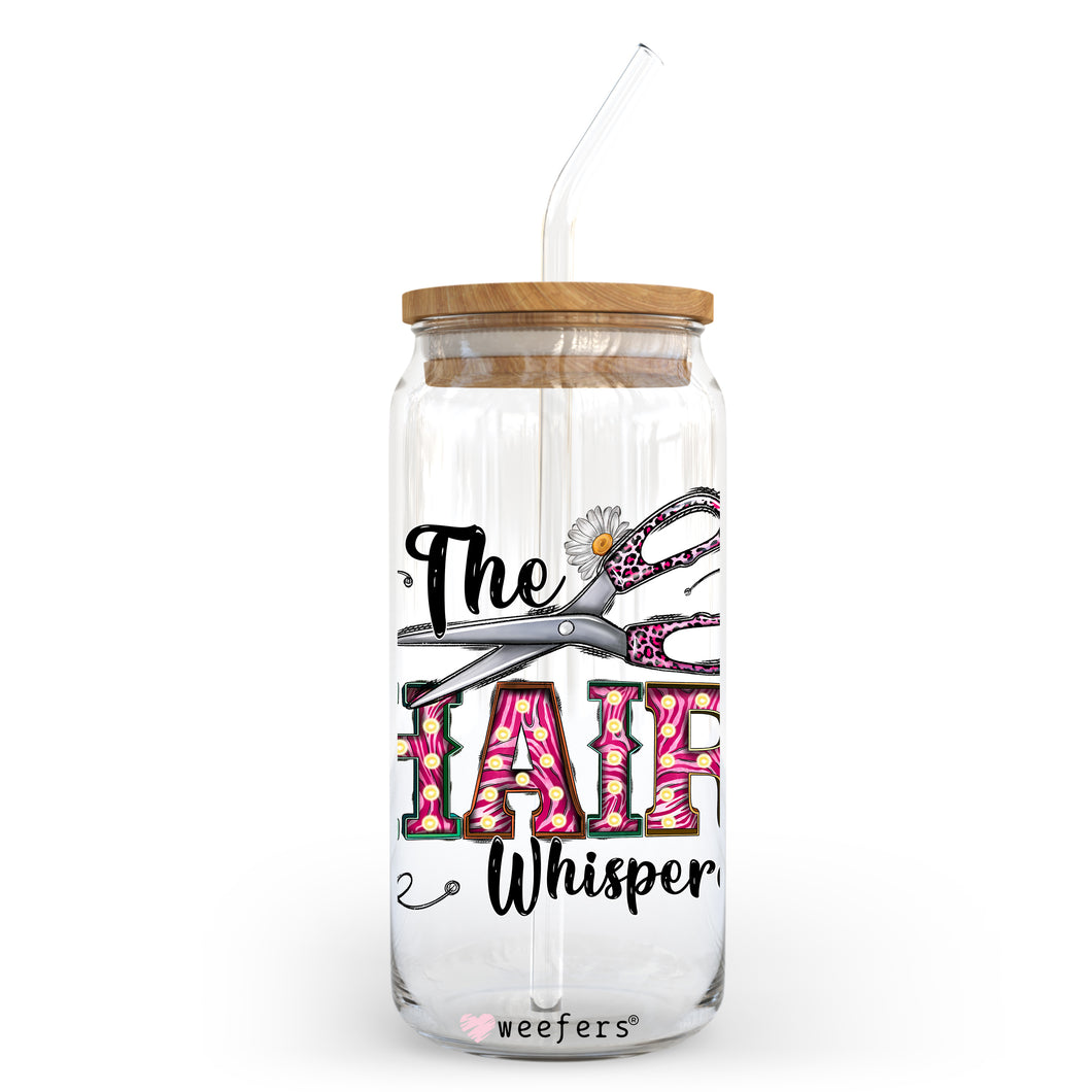The Hair Whisperer 20oz Libbey Glass Can, 34oz Hip Sip, 40oz Tumbler UVDTF or Sublimation Decal Transfer