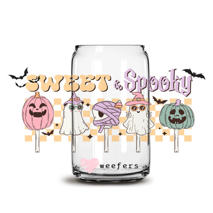 Sweet and Spooky Halloween 16oz Libbey Glass Can UV DTF or Sublimation Wrap - Decal - Weefers