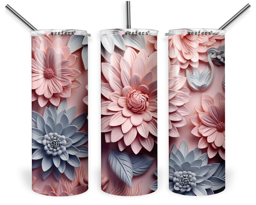 20oz Skinny Tumbler Wrap - 3D Baby Pink and Baby Blue